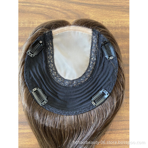 Fast shipping 100% remy natural straight hair topper net,hair toppers for women human hair